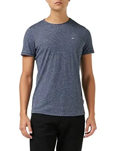 Produktbild: Tommy Jeans Herren Tjm Xslim Jaspe Neck Ext Dm0dm09586 Kurzarm Strickoberteile, Blau (Twilight Navy), M EU