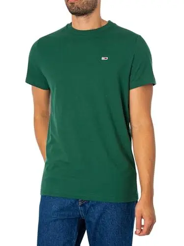 Produktbild: Tommy Jeans Herren T-Shirt Kurzarm Tjm Slim Jersey C Neck Ext Regular Fit, Grün (Court Green), M
