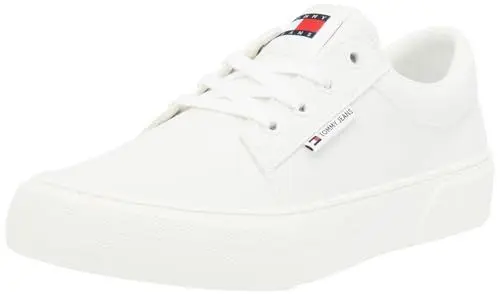 Produktbild: Tommy Jeans Herren Vulcanized Sneaker Skater Derby Schuhe, Weiß (Ecru), 44