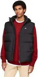 Produktbild: Tommy Jeans Herren Weste Essential Down Vest mit Kapuze, Schwarz (Black), M