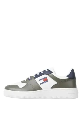 Produktbild: Tommy Jeans TJM Retro Basket ESS Cupsole Sneaker, Herren, Grün (Deep Woods), 44 EU