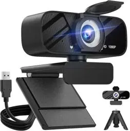 Produktbild: Tomorsi Webcam mit Dual-Mikrofonen, 1080P HD Webcam für Videoanrufe, Online-Meetings, Streaming, Videoaufzeichnung, kompatibel mit Windows/Mac/Android