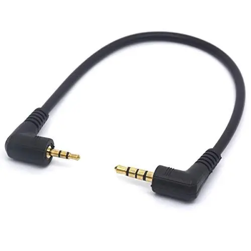 Produktbild: Tomost Rechtwinkliges 3,5 mm auf 2,5 mm Kopfhörerkabel, 90 Grad 3,5 mm 4-poliger TRRS-Stecker auf 2,5 mm 3-poligen TRS-Stecker, Headset, Stereo, Audio, AUX-Verlängerungskabel (3,5 m/2,5 m)