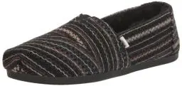 Produktbild: TOMS Damen Alpargata Cloudbound Flacher Slipper, Schwarzes, mehrfach Besticktes Chenille-Kunstfell, 38 EU