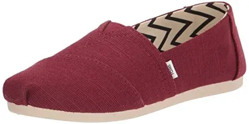 Produktbild: TOMS Damen Alpargata Recycled Cotton Canvas Flacher Slipper, Black Cherry, 35.5 EU