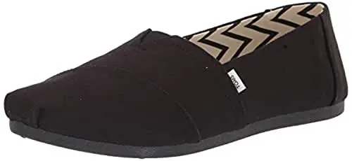 Produktbild: TOMS Damen Alpargata aus recycelter Baumwolle Flache Slipper, SCHWARZ, 37.5 EU