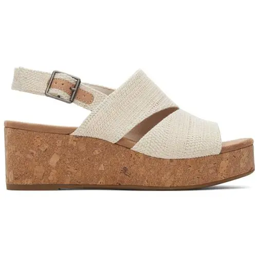 Produktbild: TOMS Damen Claudine Keilsandale, Natürliches Metallic-Leinen, 37 EU