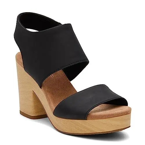 Produktbild: TOMS Damen Majorca Platform Sandale mit Absatz, Total Black, 39 EU