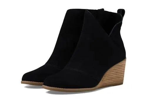Produktbild: TOMS Damen Sutton Stiefelette, Schwarze Velourslederoptik, 36 EU