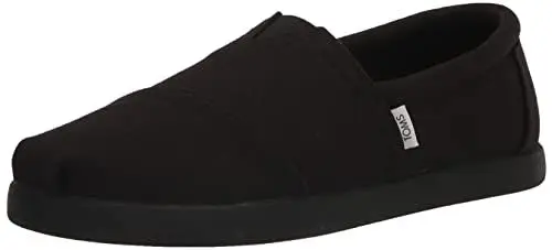 Produktbild: TOMS Herren Alp FWD Flacher Slipper, Schwarzes, recyceltes Baumwoll-Segeltuch, 41 EU