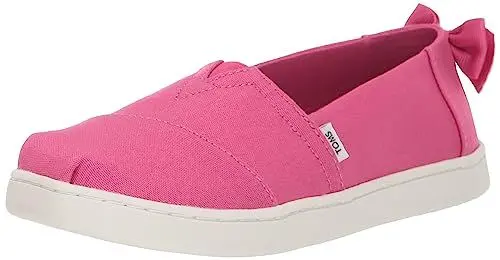 Produktbild: TOMS Jungen Mädchen Classic Alpargata Flacher Slipper, Fuchsia Canvas und Schleife, 21 EU