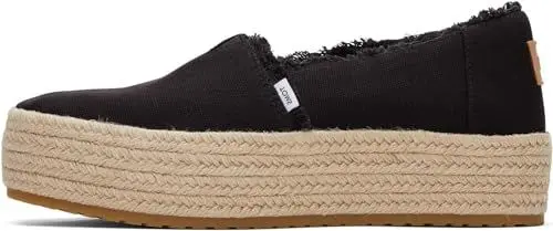 Produktbild: TOMS Damen Valencia Plattform, Schwarz Leinen, 36.5 EU