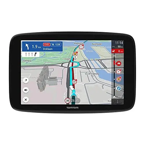 Produktbild: TomTom LKW Navigationsgerät GO Expert (7 Zoll HD-Bildschirm,Routen für große Fahrzeuge, Stauvermeidung dank TomTom Traffic, Weltkarten, Warnungen zu Beschränkungen, schnelle Updates über WiFi) Schwarz