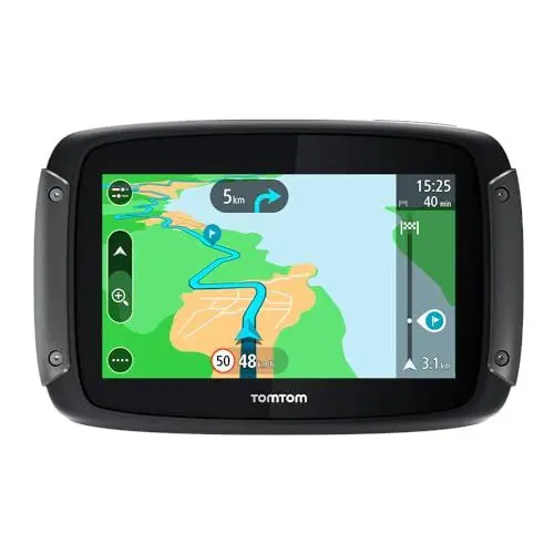 Produktbild: TomTom Rider 50 Motorrad-Navi (4,3 Zoll, mit kurvigen und bergigen Strecken speziell für Motorräder, Updates über Wi-Fi, 3 Monate TomTom Traffic und Radarkameras, 23 Länder Westeuropas)