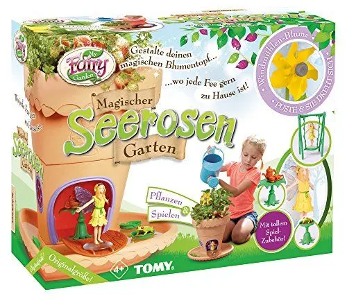 Produktbild: TOMY E72776DE My Fairy Garden Spielzeugset-Magischer Kinder ab 4 Jahre – Blumentopf selber bepflanzen & mit Feen-Figur Spielen, 1x Set Seerosen Garten inkl. Grassamen, Mehrfarbig
