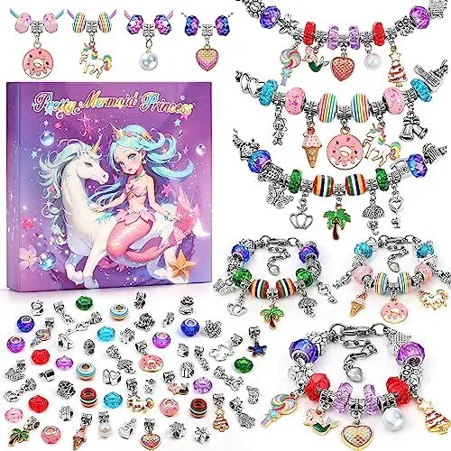 Produktbild: Tomylv Geschenke für Mädchen, Schmuck Basteln Mädchen Einschulung Mädchen Bastelset Kinder Armbänder Selber Machen Spielzeug Ostergeschenke Mädchen Geschenke 5 6 7 8 9 10 11 12 13 Jahre
