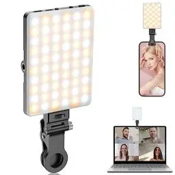 Produktbild: TONEOF Selfie Licht Handy, 60LED Wiederaufladbares Videolicht mit Clip&Zwei 1/4