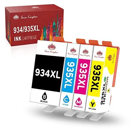 Produktbild: Toner Kingdom 934XL 935XL Multipack Druckerpatronen Ersatz für HP 934 935 934XL 935XL Patronen für HP Officejet Pro 6230 Patronen für HP Officejet Pro 6830 Druckerpatronen HP Officejet 6820 (4er-Pack)