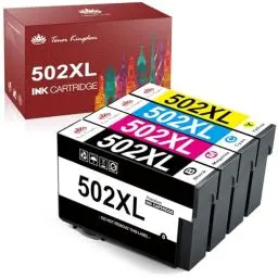 Produktbild: Toner Kingdom kompatibel mit Epson 502XL 502 Tintenpatronen Ersatz für Epson Expression Home XP-5105 XP-5100 XP-5150 XP-5155, Workforce WF-2860DWF WF-2865DWF WF-2880DWF WF2885DWF (4 Pakete)