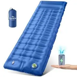 Produktbild: Tonfarb Isomatte Elektrisch Selbstaufblasend, 12CM Verdicktes Aufblasbare Matratze mit Kissen, Kleines Packmaß Wasserdicht Luftmatratze Outdoor, Anti-Ripstop Schlafmatte für Wandern und Strand