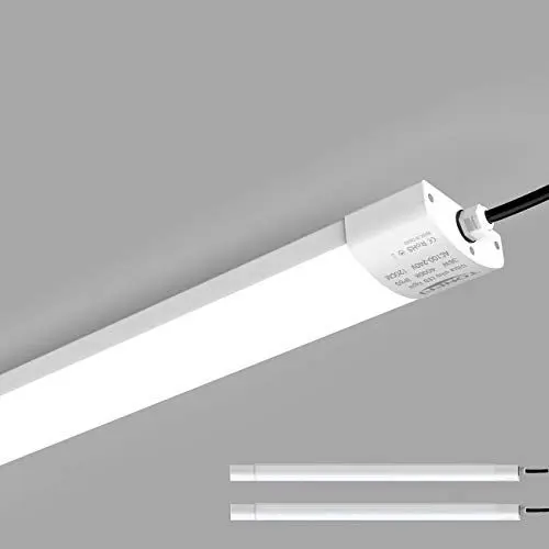 Produktbild: TONFFI 2er LED Feuchtraumleuchte 36W 120cm für Bad Keller Garage Feuchtraum Warenhaus, LED Wannenleuchte Feuchtraumlampe Werkstattlampe Röhre, Neutralweiß 4000K Wasserfest IP65