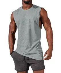Produktbild: Tongmingyun Herren Tank Top Ärmelloser Muskelshirt Gym Sport Workout Fitness Unterhemd Männer T Shirt Trägershirts Tee Top Men Grau M