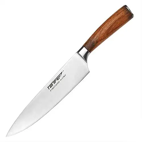 Produktbild: TONIFE Kochmesser Profi Chefmesser Kohlenstoffhaltiger Edelstahl Küchenmesser Fleischmesser Chef Knife Kitchen Knife with Natural Rosewood Handle