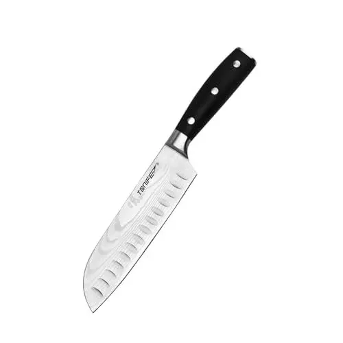 Produktbild: TONIFE Kochmesser Santoku Messer Hochkohlenstoff Edelstahl Küchenmesser, 300mm 188g, langfristige Verwendung und Wartung möglich, korrosionsbeständig, lang anhaltende Schärfe