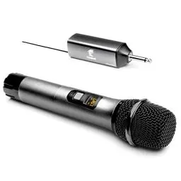 Produktbild: TONOR Drahtloses Mikrofon, UHF Metall Kabelloses Handmikrofon System mit wiederaufladbarem Receiver, 1/4 “ Ausgang für Verstärker, PA-System, singende Karaoke Maschine, 60m (TW620), Grau