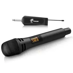 Produktbild: TONOR Mikrofon kabellos, drahtloses Funkmikrofon Wireless Microphone Handmikrofon dynamisch Microfono Mic mit Empfänger für Verstärker PA Anlage Karaoke Hochzeit Party Konferenz Vortrag TW310 Schwarz
