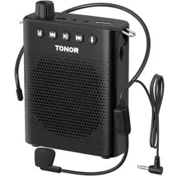 Produktbild: TONOR Sprachverstärker Tragbar, Wiederaufladbarer Mini Stimmverstärker mit Bluetooth Lautsprecher, Kabelgebundenem Mikrofon-Headset, PA-System für Trainer, Reiseführer, Tagungen, Fitness, K11