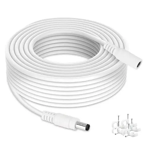 Produktbild: Tonton DC 12V Verlängerungskabel 10M, DC 5,5mm x 2,1mm Netzteil Adapter DC Verlängerung Kabel, 5521 Strom Anschlusskabel für Überwachungskamera, IP-Netzwerkkamera, DVRs, LED Strip usw. 10M (1er Pack)