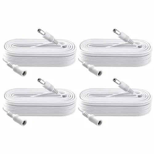 Produktbild: Tonton DC Verlängerungskabel 1M, 12V Strom Anschlusskabel für EZVIZ Security Überwachungskamera, Led Streifen, NVR DVR IP Kameras, Drucker, Router (4er Pack)