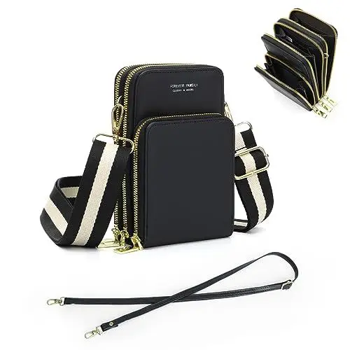Produktbild: Tonyeee Damen Handy Umhängetasche,Handytasche zum Umhängen mit Geldbörse Kartenfächer,Crossbody Bag Breiter Gurt Geldbeutel Brieftasche Kleine Tsche,mit 2 Schultergurten (5)