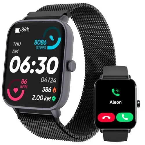Produktbild: TOOBUR Smartwatch Damen Herren mit Alexa und Telefonfunktion, 1,8