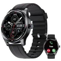 Produktbild: TOOBUR Smartwatch Herren Damen Metalllünette mit Telefonfunktion, Fitnessuhr mit 100 Sports Laufen, 24/7 Puls, Schrittzähler und Fitness-Tracker, IP68 Wasserdicht Schwimmen, Kompatibel Android iOS