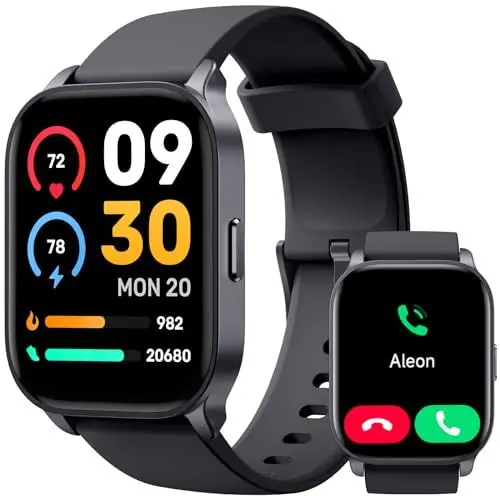 Produktbild: TOOBUR Smartwatch mit Telefonfunktion, Kompatibel Alexa, Fitnessuhr mit 100 Sports, Puls, Schlafen, Fitness Tracker für Herren Damen, IP68 Wasserdicht, Kompatibel Android IOS