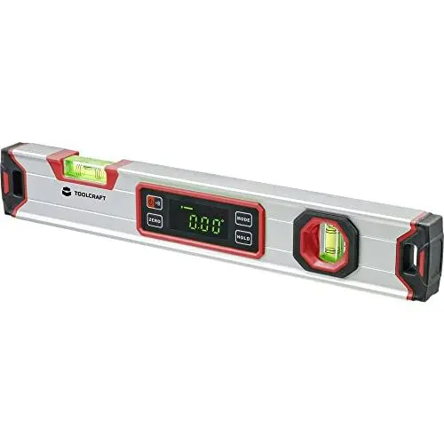 Produktbild: TOOLCRAFT Digitale Wasserwaage mit Magnet I Aluminium I Elektro Wasserwaage I Laser Wasserwaage I IP54 Wasserdicht I 360 Grad Messbereich I I Werkzeug