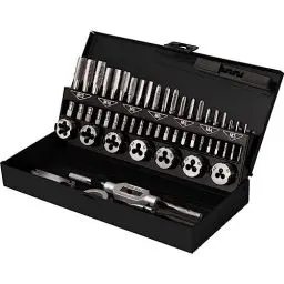 Produktbild: TOOLCRAFT Gewindeschneidsatz | DIN 352, DIN 223 | 32-teilig Gewindeschneider-Set | Stahl-Gewindeschneider | M3, M4, M5, M6, M8, M10, M12 | Werkzeug-Set | | Handwerkzeug Set, Heimwerker Werkzeug