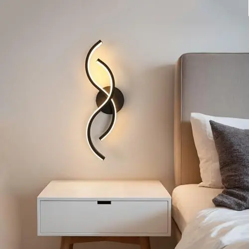 Produktbild: Toolight Wandleuchte LED Innen Moderne, 15W 1687LM Warmweiß Wandlampe LED Innen, Kreative Wandleuchte für Wohnzimmer Korridor Treppen, Warmweiß 3000K, Schwarz, 41cm