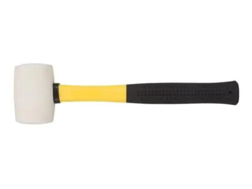 Produktbild: Toolland Gummihämmer, weißer Kopf 500 g, Glasfaserstiel, ideal zum Verlegen von Fliesen ohne Spuren