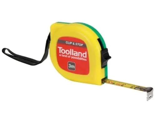 Produktbild: Toolland Praktisches Maßband, mit Clip und Sperrknopf, 3 m