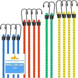 Produktbild: Toolmate® 10er Expander mit Haken - Extra Starke Spanngummis - Gepäckspanner zur Befestigung - Spanngurte zur Ladungssicherung bei Transport - Autozubehör
