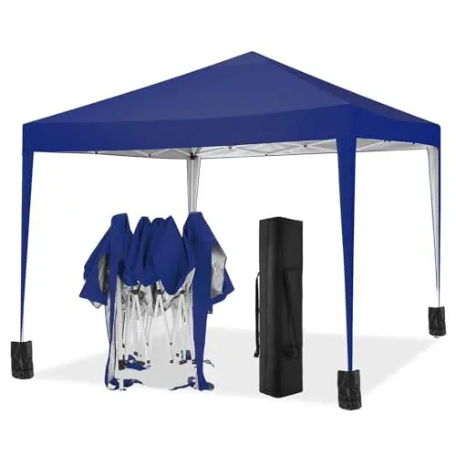 Produktbild: COBIZI Pavillon 3x3m Wasserdicht Stabil Faltpavillon Pop up Gartenpavillon Partyzelt Bierzelt Faltbar Gartenzelt mit 4 Sandsack, Höhenverstellbar, Navy Blau