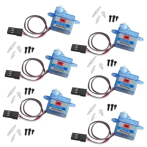 Produktbild: TOOSOAR 6 Stück Mini Super Light 3.7 g Digital Servo 90° GH-S37D,Mini Servos mit Kabel,für RC Hubschrauber, Flugboot,Starrflügel