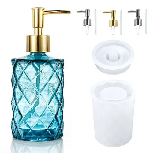 Produktbild: TOOSOAR® 8PCS Prismensäule Flasche Silikonform für Seifenspender, Leicht zu Lösen Prismensäule Seifenspender Form Epoxidharz, Seifenspender Silikonform für Duschgel, Handseife