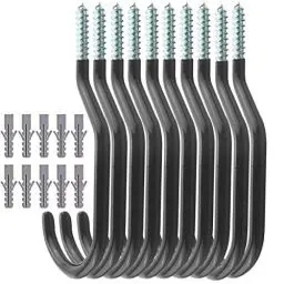 Produktbild: TooTaci Fahrradaufhängung, 10er Pack Fahrrad-Haken, Fahrradhaken für Garage, Einschraubbare Allzweckhaken für Fahrräder, Große Haken Wand-/Deckenmontage, Schwerlast-Haken zum Aufhängen von Fahrrädern