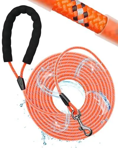 Produktbild: Toozey Schleppleine für Hunde - Wasserdicht & Reflektierend für Sicherheit - Leicht, Stark & Robust, Trainingsleine mit Handschlaufe, 5m/10m/15m/20m für Kleine, Mittlere & Große Hunde