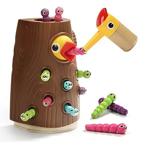 Produktbild: TOP BRIGHT Magnetisches Spielzeug Kinder Spiel, Wurm Fangen Montessori , Kinderspielzeug Lernspielzeug ab 2 3 4 Jahren Jungen und Mädchen Geschenk
