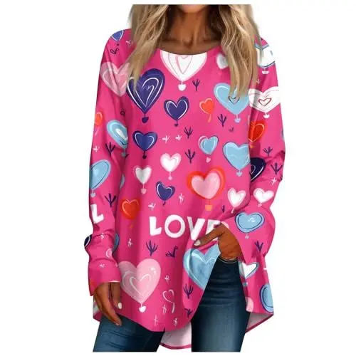 Produktbild: Top Damen Tshirt Damen Elegant Schulterfreie Oberteile Damen Damen Tops Grün Bügelfreie Hemden Damen Trachtenbluse Damen Langarm Viskose Shirt Damen Top Damen Set Oberteil Rosa 3XL
